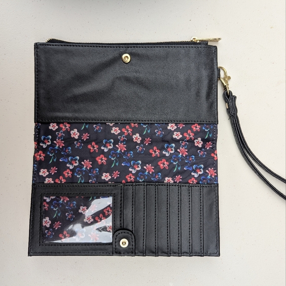 Nanette Lepore Black and Floral Wristlet - Picture 3 of 6